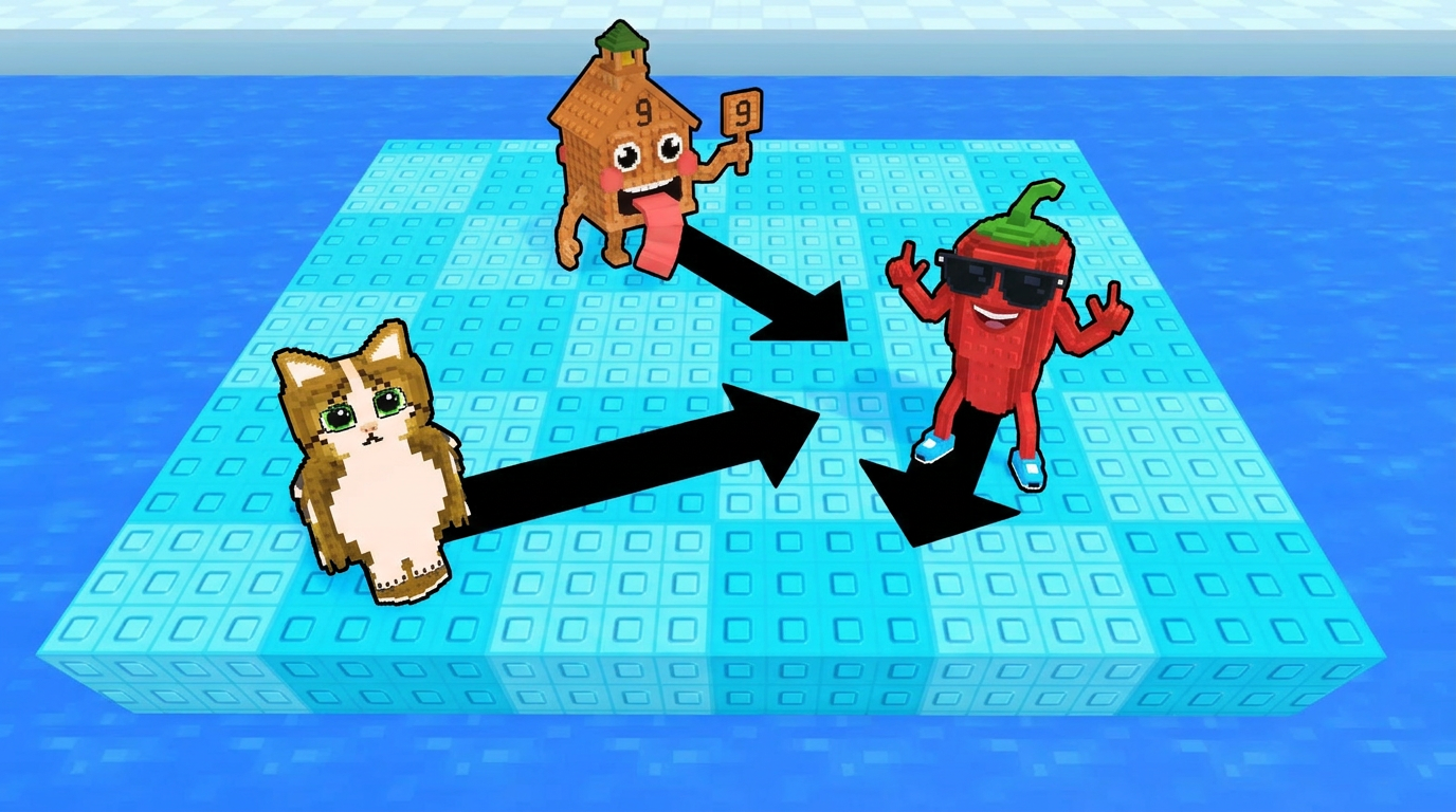 AI Design for replace the penguins with these three characters ensure that all arrows have the color black and change this to the water texture dont distort the water visuals completely replace the penguins dont leave remnents of their visuals behind