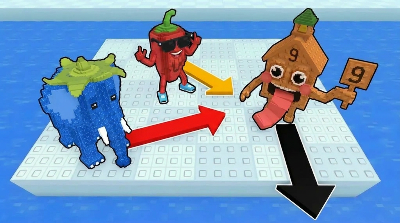 AI Design for make the arrow for the elephant red and move the chilli backwards a little and dont make the chillis arrow go into its chest it should be on the ground just like everyone elses