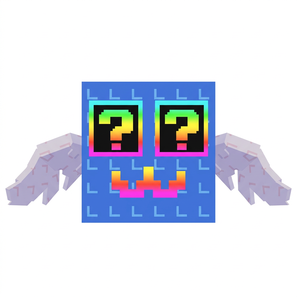 make this lucky block face forward DO NOT TOUCH THE OUTLINE THICKNESS  DO NOT CHANGE ANYTHING ELSE