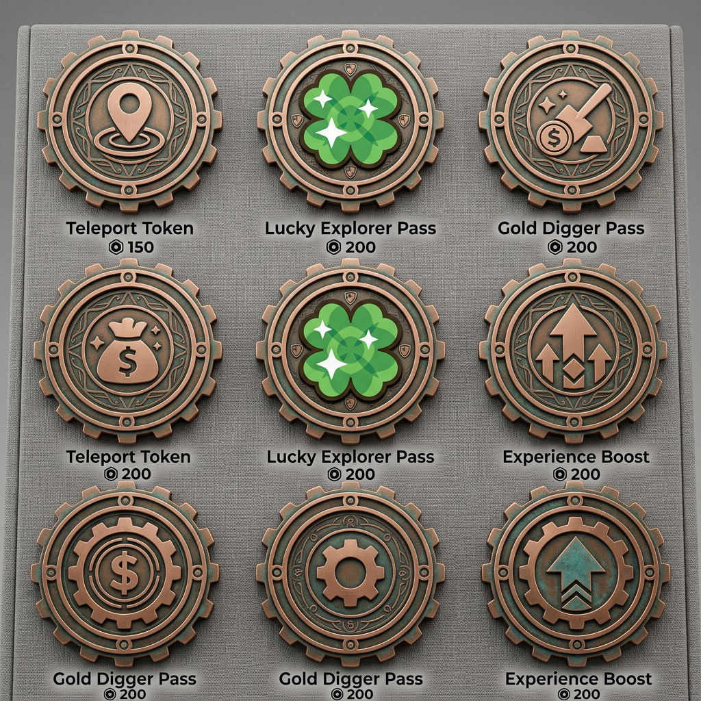 Create a custom circular-themed background for this Roblox gamepass icon. Do not change the icon itself in any way. The background should be simple, cartoonish, and modular so the same overall theme can be reused across other gamepasses, regardless of their color or shape. Make the background feel custom and visually connected as part of a shared gamepass set, with a consistent theme that can span across all gamepasses. Avoid making it feel generic, boring, or bland. use these sets as examples of clear themes across all gamepasses: