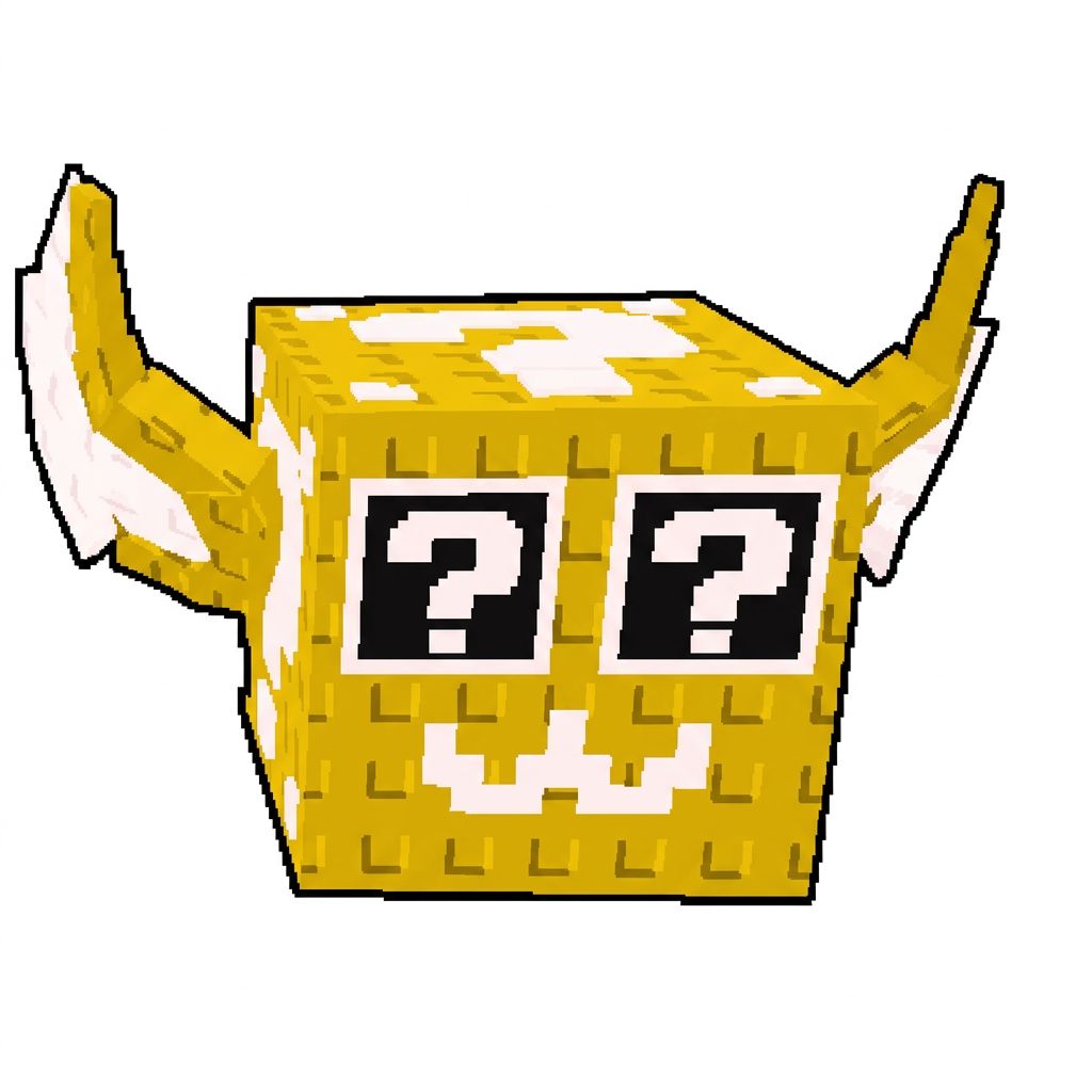 make this lucky block face yellow/goldish instead of red DO NOT CHANGE THE STYLE DO NOT CHANGE ANYTHING ELSE