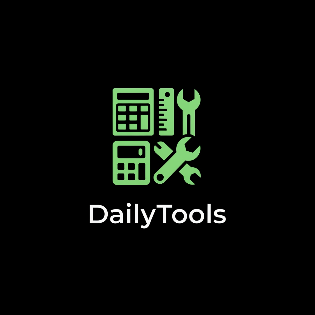 create the app logo for DailyTools App, in which we have differnt calculators and convertors use E9FF70 code for logo with black background