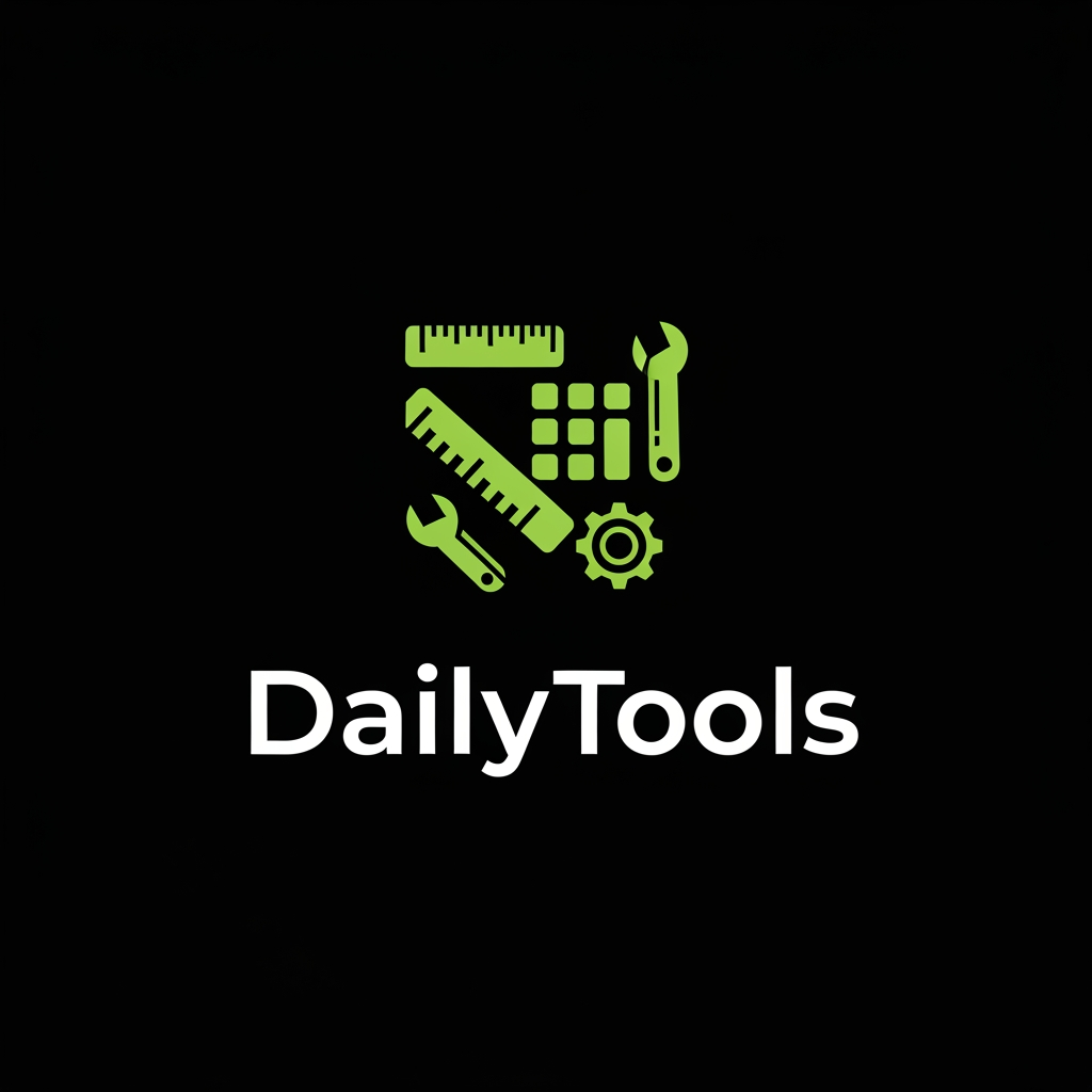 create the app logo for DailyTools App, in which we have differnt calculators and convertors use E9FF70 code for logo with black background