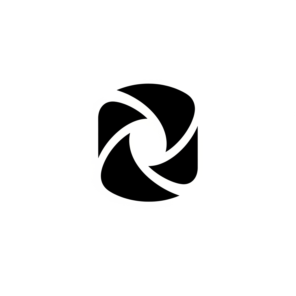 AI Design for Create a single-shape logo that combines the concepts of security, storage, continuity, and AI intelligence. The logo should look like an abstract vault formed from one continuous geometric loop. Minimal, premium, modern, and highly distinctive. Strong silhouette, smooth curves, balanced geometry, flat vector design, monochrome, no text, no gradients, no shadows.
