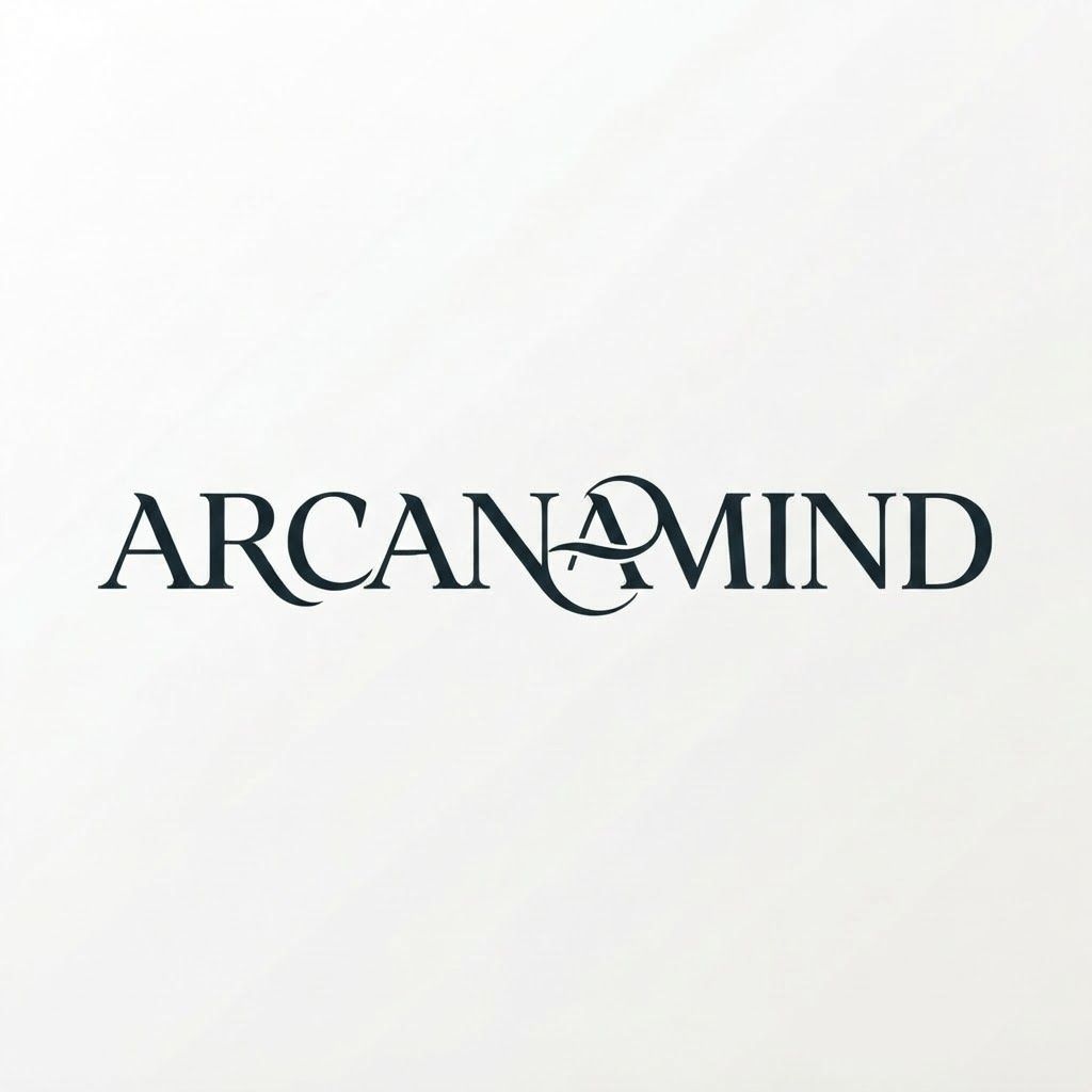 AI Design for Create the app logo according above given inspiration, app name is ArcanaMind
make it in one line ArcanaMind
Make all in Caps like in given inspiration