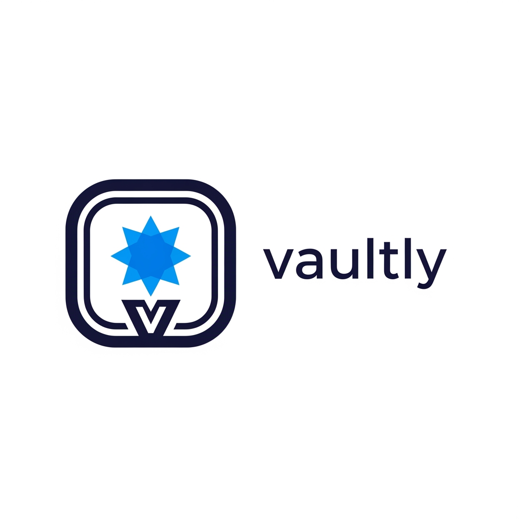 AI Design for Design a modern, premium logo for a mobile app called Vaultly. The logo should feature a minimalist vault-inspired icon using a rounded square shape that represents security, storage, and trust. Inside the vault, place a clean geometric diamond/star symbol representing AI intelligence and smart automation. Incorporate a subtle hidden "V" shape into the icon design without making it obvious, creating a clever visual connection to the brand name.
Style should be:
Minimalist and geometric
Premium fintech/productivity aesthetic
Flat vector design
Highly recognizable at small app icon sizes (32px–64px)
Modern 2026 SaaS branding
Balanced proportions and clean spacing
No shadows, no complex gradients, no 3D effects
Color palette:
Deep Navy (#0F172A)
Electric Blue (#3B82F6) accent
White background
The icon should communicate:
Security
Organization
Intelligence
Reliability
Personal digital vault
Include the wordmark "Vaultly" beside the icon using a modern geometric sans-serif font. Create versions suitable for app icons, websites, and mobile splash screens. Professional, trustworthy, and globally recognizable.