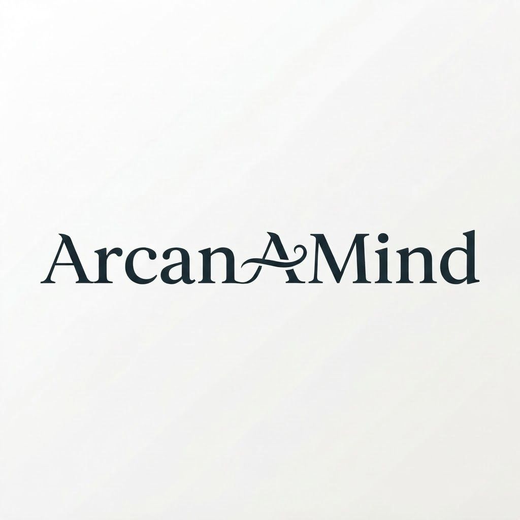 AI Design for Create the app logo according above given inspiration, app name is ArcanaMind
make it in one line ArcanaMind