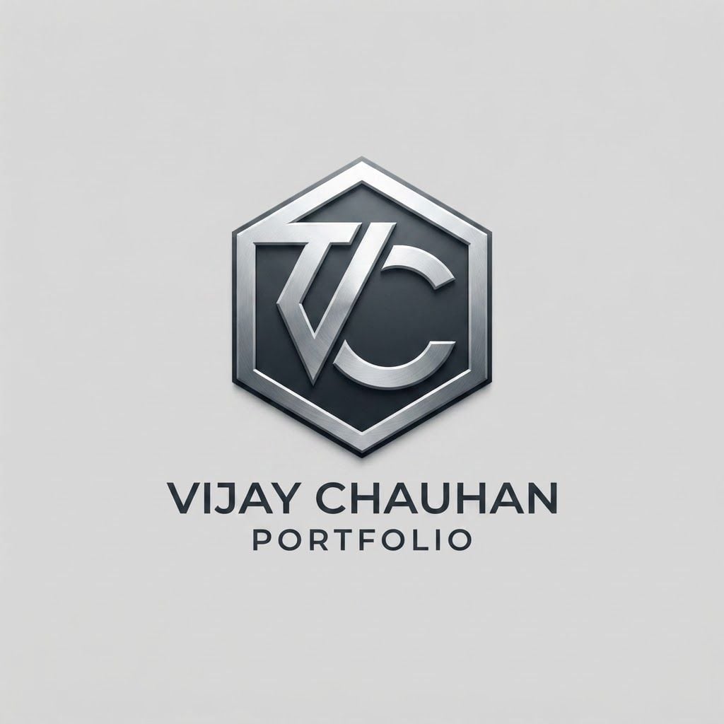 AI Design for i am creating my portfolio i want to create its logo, my name is Vijay Chauhan, the logo should be of two words or it can be one synbol