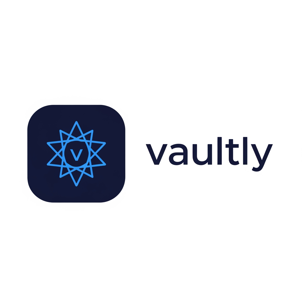 AI Design for Design a modern, premium logo for a mobile app called Vaultly. The logo should feature a minimalist vault-inspired icon using a rounded square shape that represents security, storage, and trust. Inside the vault, place a clean geometric diamond/star symbol representing AI intelligence and smart automation. Incorporate a subtle hidden "V" shape into the icon design without making it obvious, creating a clever visual connection to the brand name.
Style should be:
Minimalist and geometric
Premium fintech/productivity aesthetic
Flat vector design
Highly recognizable at small app icon sizes (32px–64px)
Modern 2026 SaaS branding
Balanced proportions and clean spacing
No shadows, no complex gradients, no 3D effects
Color palette:
Deep Navy (#0F172A)
Electric Blue (#3B82F6) accent
White background
The icon should communicate:
Security
Organization
Intelligence
Reliability
Personal digital vault
Include the wordmark "Vaultly" beside the icon using a modern geometric sans-serif font. Create versions suitable for app icons, websites, and mobile splash screens. Professional, trustworthy, and globally recognizable.