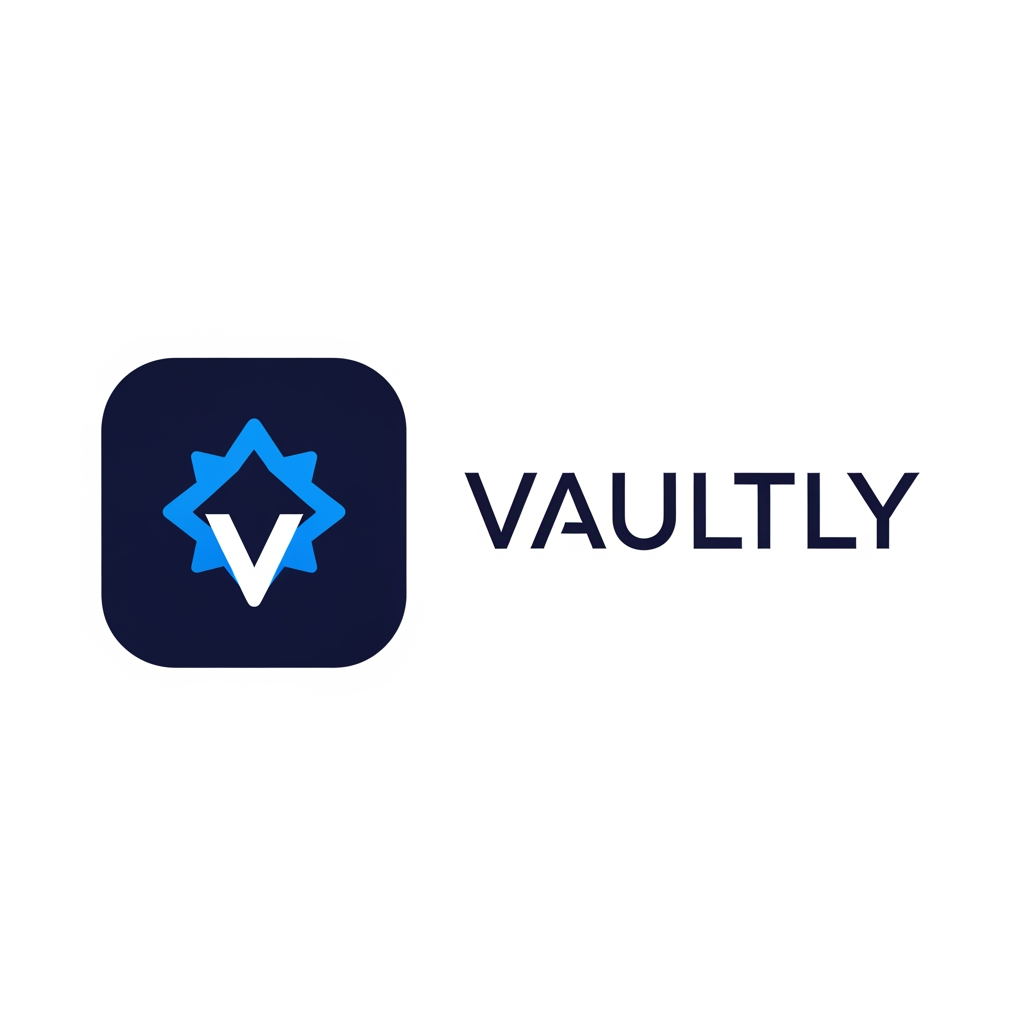 AI Design for Design a modern, premium logo for a mobile app called Vaultly. The logo should feature a minimalist vault-inspired icon using a rounded square shape that represents security, storage, and trust. Inside the vault, place a clean geometric diamond/star symbol representing AI intelligence and smart automation. Incorporate a subtle hidden "V" shape into the icon design without making it obvious, creating a clever visual connection to the brand name.
Style should be:
Minimalist and geometric
Premium fintech/productivity aesthetic
Flat vector design
Highly recognizable at small app icon sizes (32px–64px)
Modern 2026 SaaS branding
Balanced proportions and clean spacing
No shadows, no complex gradients, no 3D effects
Color palette:
Deep Navy (#0F172A)
Electric Blue (#3B82F6) accent
White background
The icon should communicate:
Security
Organization
Intelligence
Reliability
Personal digital vault
Include the wordmark "Vaultly" beside the icon using a modern geometric sans-serif font. Create versions suitable for app icons, websites, and mobile splash screens. Professional, trustworthy, and globally recognizable.