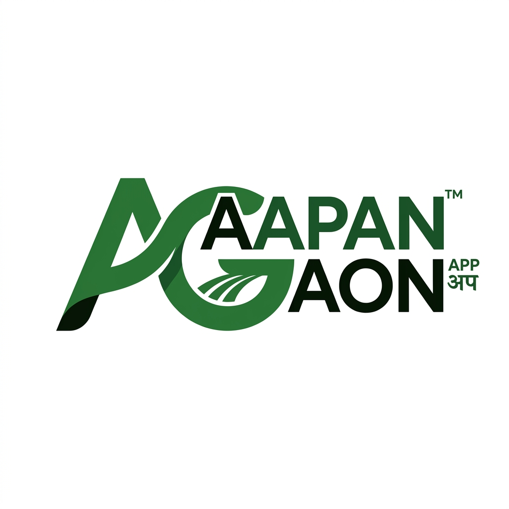 AI Design for create the logo for the app which named as Aapan Gaon, we need to use caliiography or typorgraphic types logo using A G alphabets, so create it using green and black with white bg make it more innvovative like i have attached use that type of style for app logo