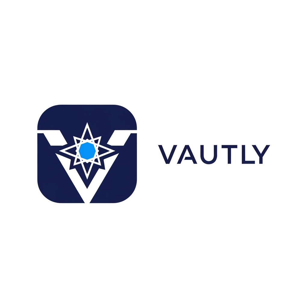 AI Design for Design a modern, premium logo for a mobile app called Vaultly. The logo should feature a minimalist vault-inspired icon using a rounded square shape that represents security, storage, and trust. Inside the vault, place a clean geometric diamond/star symbol representing AI intelligence and smart automation. Incorporate a subtle hidden "V" shape into the icon design without making it obvious, creating a clever visual connection to the brand name.
Style should be:
Minimalist and geometric
Premium fintech/productivity aesthetic
Flat vector design
Highly recognizable at small app icon sizes (32px–64px)
Modern 2026 SaaS branding
Balanced proportions and clean spacing
No shadows, no complex gradients, no 3D effects
Color palette:
Deep Navy (#0F172A)
Electric Blue (#3B82F6) accent
White background
The icon should communicate:
Security
Organization
Intelligence
Reliability
Personal digital vault
Include the wordmark "Vaultly" beside the icon using a modern geometric sans-serif font. Create versions suitable for app icons, websites, and mobile splash screens. Professional, trustworthy, and globally recognizable.
