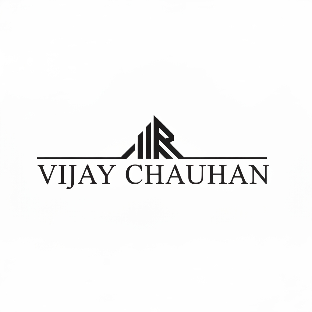 AI Design for i am creating my portfolio i want to create its logo, my name is Vijay Chauhan, the logo should be of two words or it can be one synbol