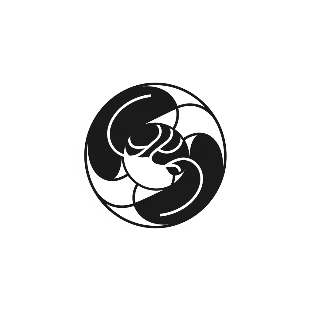 AI Design for Create a single-shape logo that combines the concepts of security, storage, continuity, and AI intelligence. The logo should look like an abstract vault formed from one continuous geometric loop. Minimal, premium, modern, and highly distinctive. Strong silhouette, smooth curves, balanced geometry, flat vector design, monochrome, no text, no gradients, no shadows.