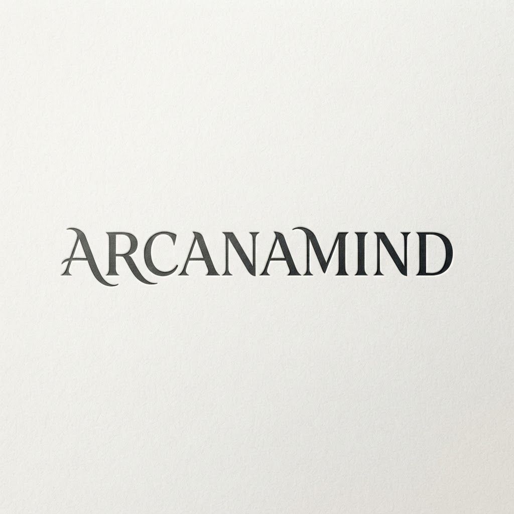 AI Design for Create the app logo according above given inspiration, app name is ArcanaMind
make it in one line ArcanaMind
Make all in Caps like in given inspiration
