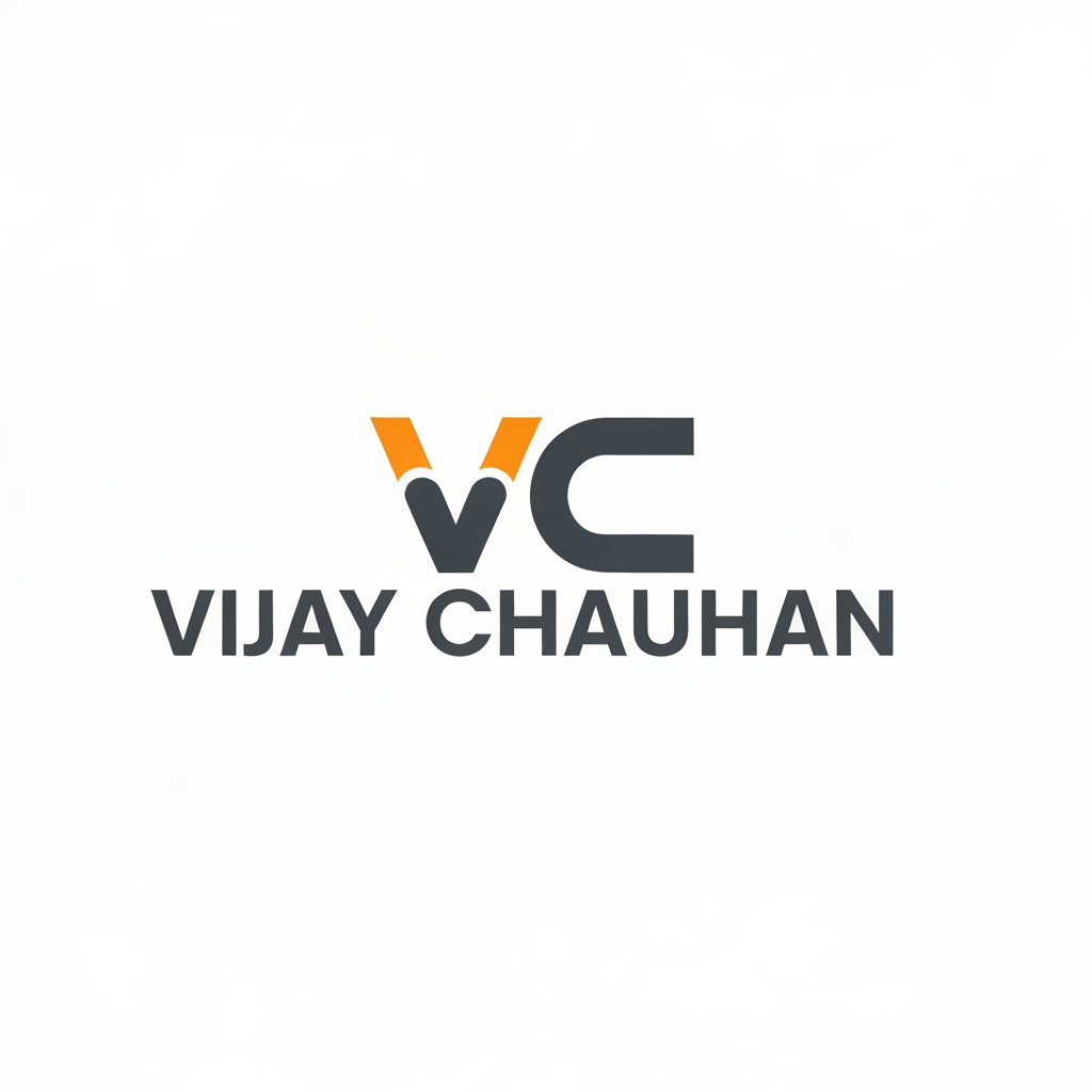AI Design for i am creating my portfolio i want to create its logo, my name is Vijay Chauhan, the logo should be of two words or it can be one synbol