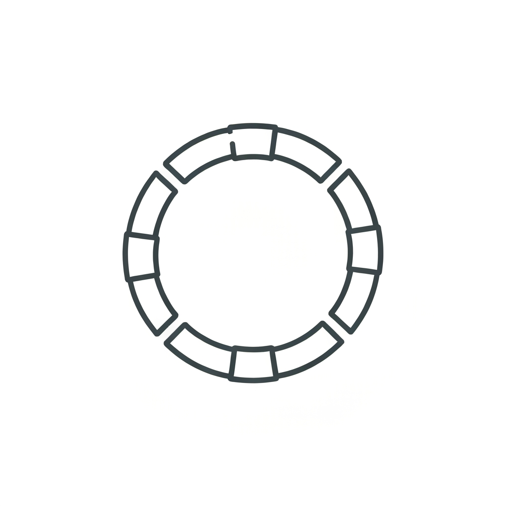 AI Design for minimal icon of pipes in astronimical incomplete circle shape