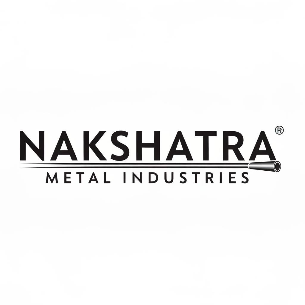 AI Design for generate a logo called Nakshatra metal industries brnad sells metal pipes keep it sleek grand minimal