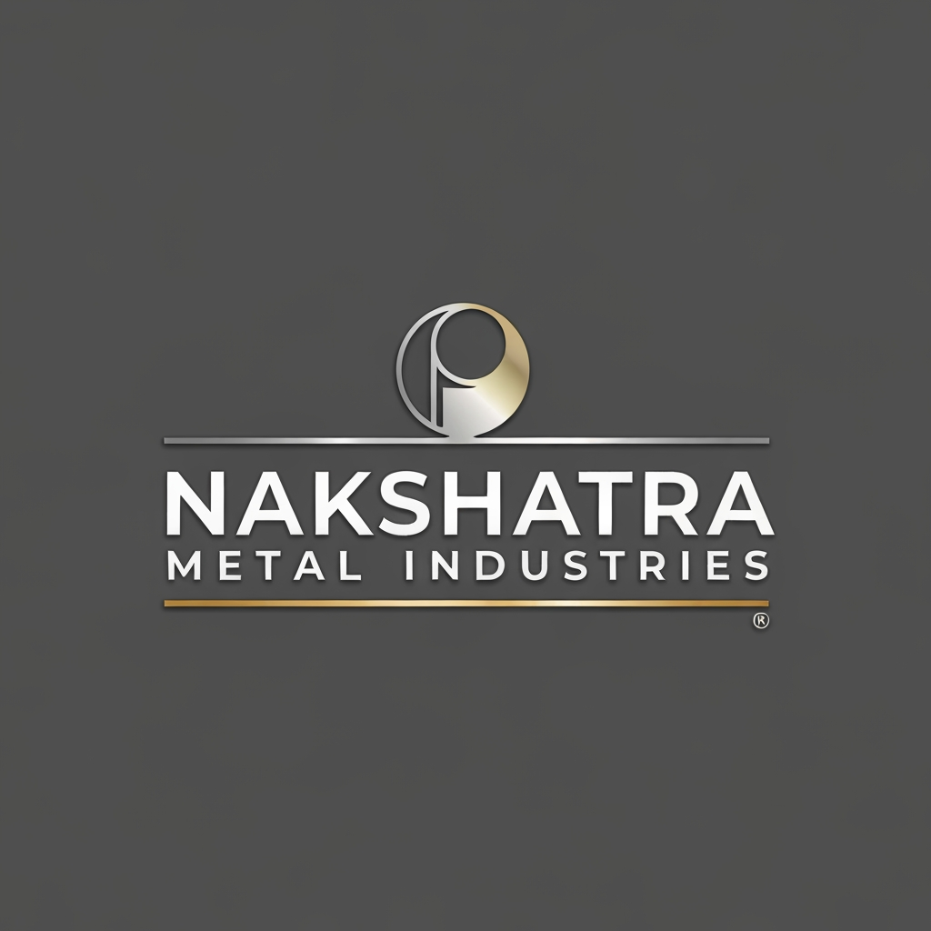 AI Design for generate a logo called Nakshatra metal industries brnad sells metal pipes keep it sleek grand minimal