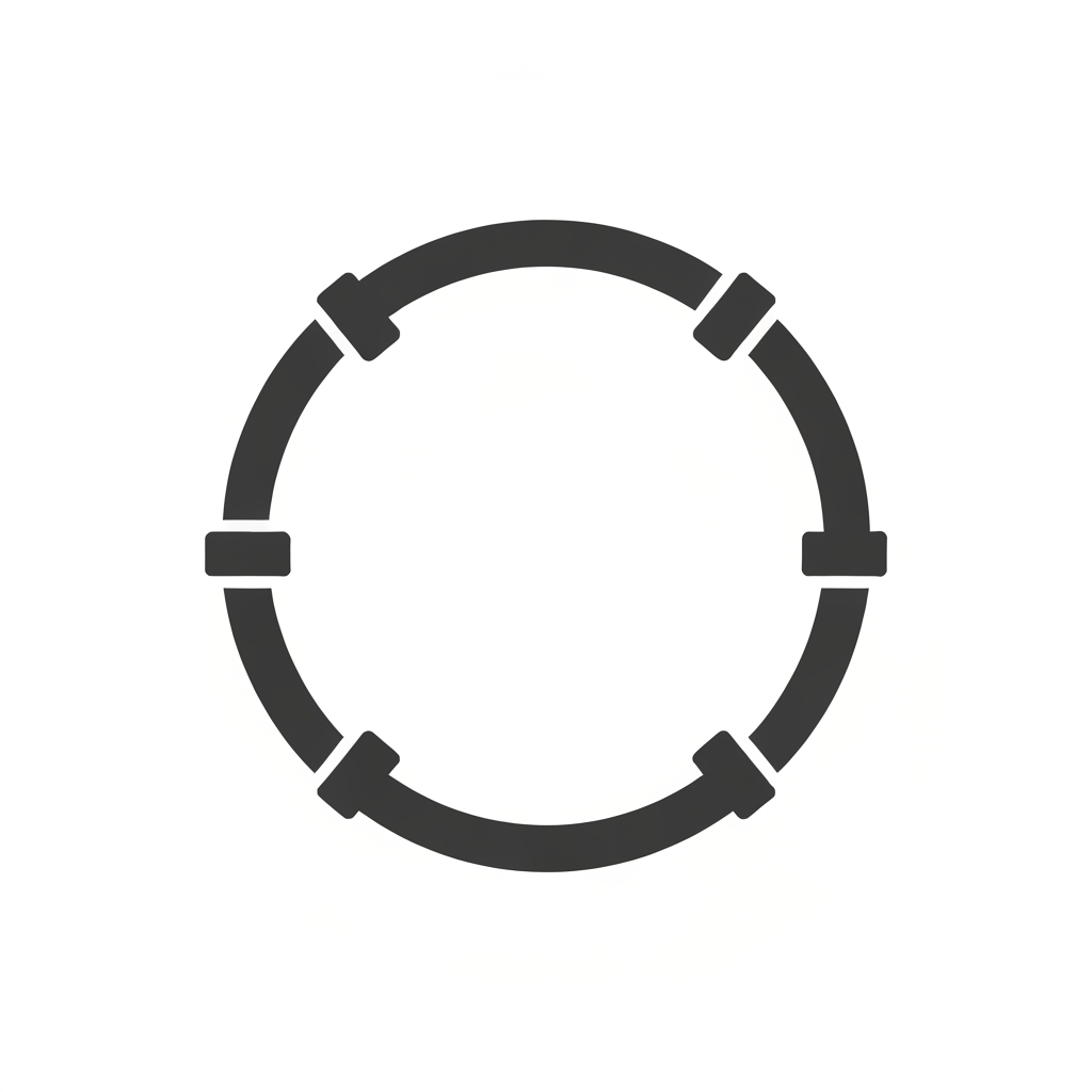 AI Design for minimal icon of pipes in astronimical incomplete circle shape