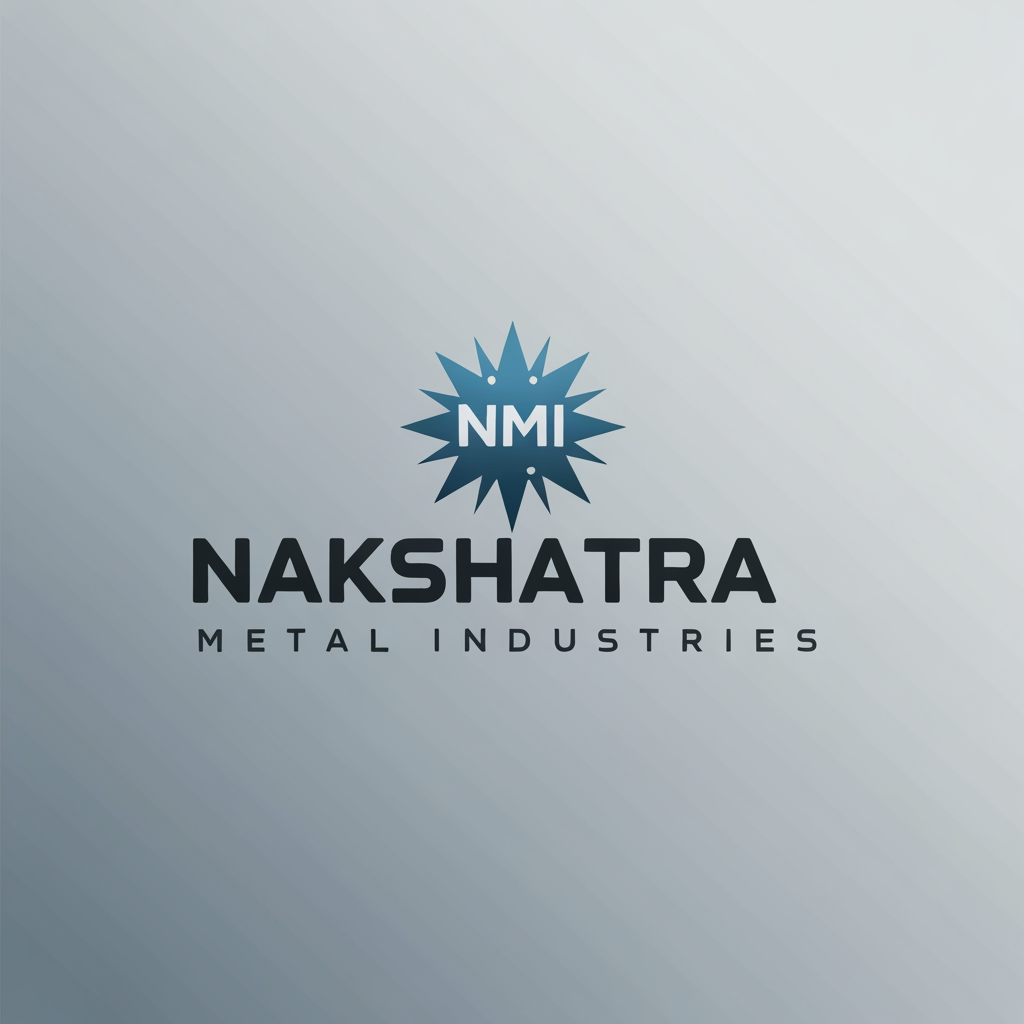 AI Design for generate a logo with an NMI icon called Nakshatra metal industries a brand that sells authetic creftified Stainless Steel Pipes, Tubes, Rods,
