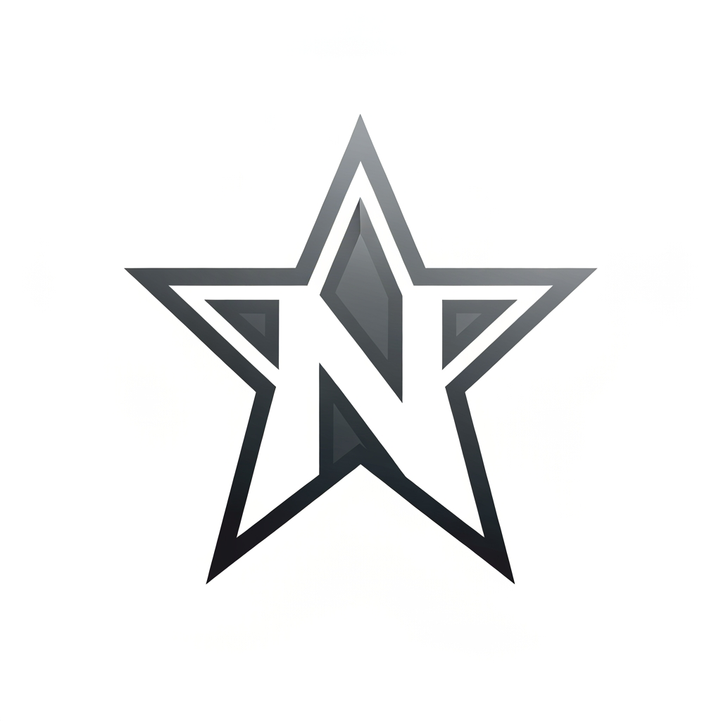 AI Design for a logo icon with a star with negative spacing N in it