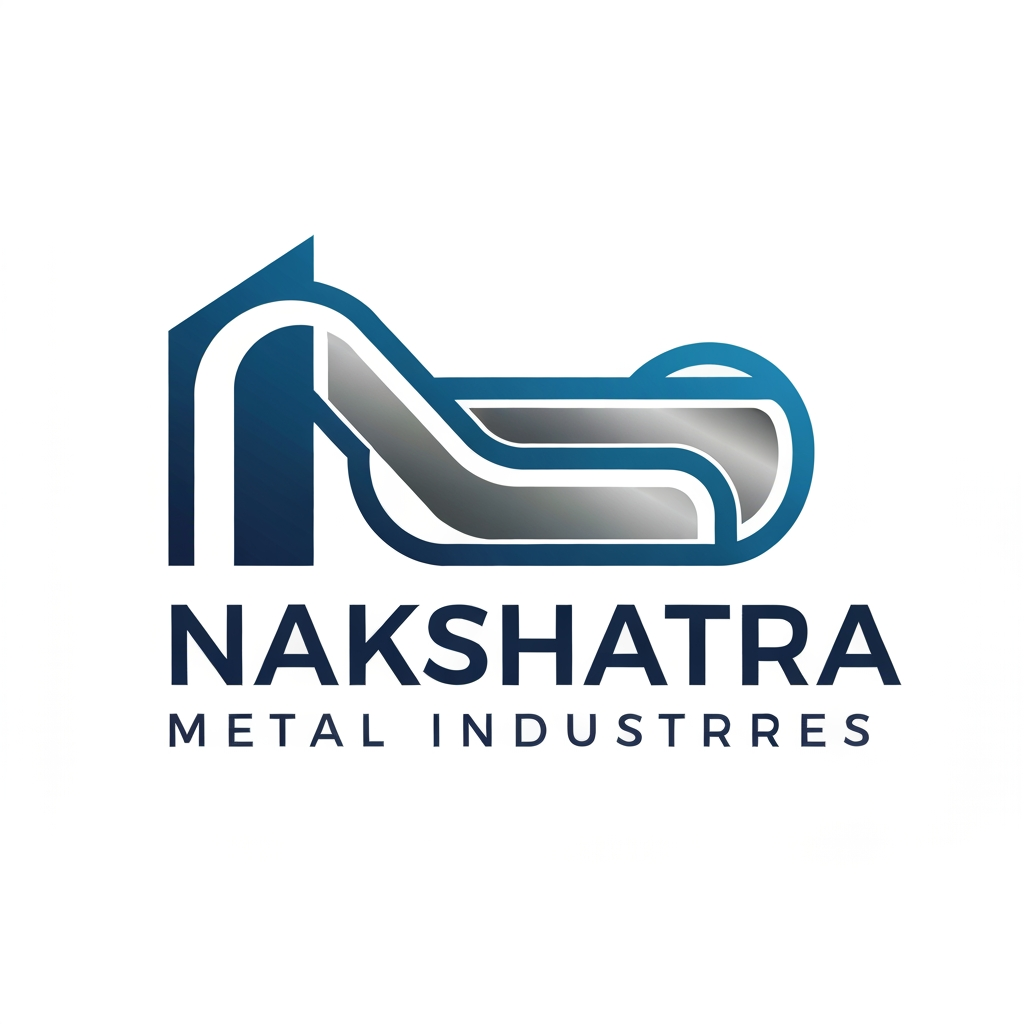 AI Design for generate a steel metal pipe logo called Nakshatra metal industries