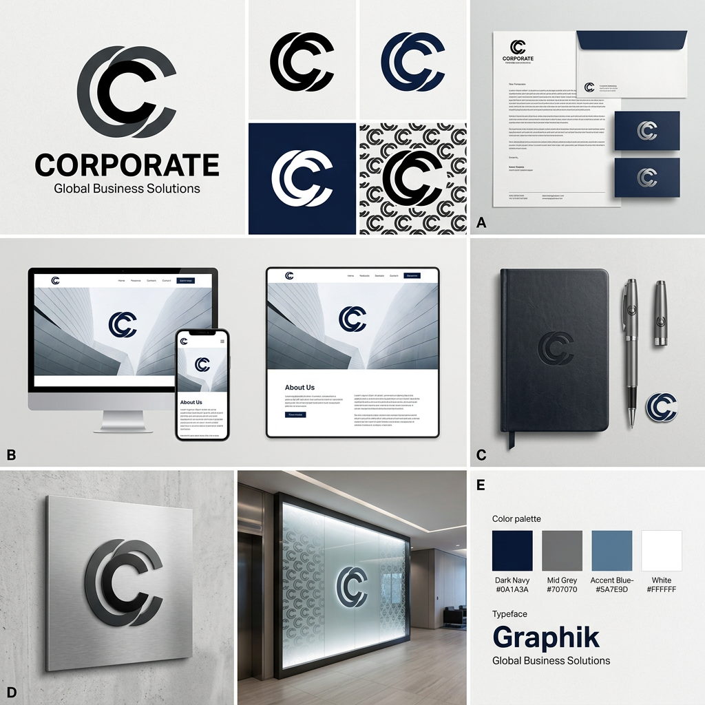 AI Design for generate a brand identity for corporate usin the logo
