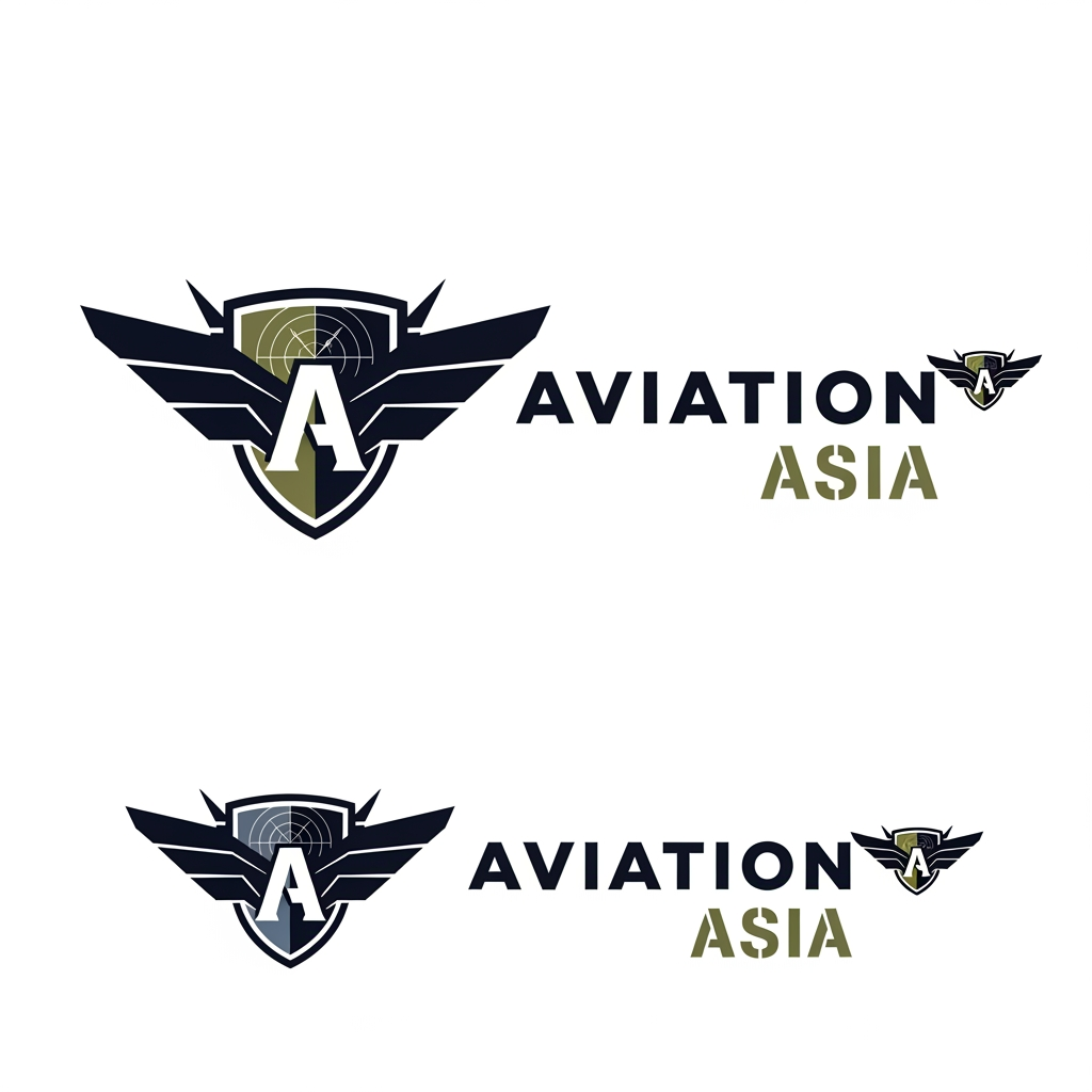 Create a bold, premium, military-inspired logo for a merchandise brand named “ Aviation” that specializes in defence-force-themed products such as tactical T-shirts, coffee mugs, beer mugs, morale patches, stickers, caps, and military collectibles.

The logo should feel powerful, disciplined, elite, and modern while maintaining a clean commercial look suitable for branding across apparel, packaging, embroidered patches, and social media.

Style Direction:

Modern military aesthetic with premium tactical branding feel
Strong geometric construction with sharp edges and confident structure
Masculine and commanding visual identity
Minimal yet iconic enough to work as a standalone emblem
Inspired by aviation squadron insignias, air force patches, tactical unit symbols, military badges, and fighter jet symbolism
Avoid overly complex illustrations or cartoon-style military graphics

Icon Ideas (choose or combine creatively):

Abstract aircraft wing formation
Stylized fighter jet silhouette
Tactical shield emblem
Aviation compass / radar element
Military chevrons or squadron-inspired badge
Monogram using “A” or “AA” integrated into an aviation-inspired symbol
Eagle-inspired angular wing shapes
Patch-ready circular or triangular emblem structure

Typography:

Bold modern sans-serif or military stencil-inspired typography
Custom lettering preferred
Strong spacing and balanced hierarchy
“ASIA” can be emphasized more than “Aviation”

Color Palette Suggestions:

Matte black
Olive green
Military sand / desert beige
Gunmetal grey
Deep navy
White accents
Optional muted orange or tactical yellow highlight

Design Requirements:

Must work on embroidered patches and merchandise printing
Should look strong in monochrome
Create both emblem version and horizontal logo version
Avoid generic clipart-style wings or stock military symbols
Premium tactical brand vibe similar to elite military apparel brands

Overall Mood:
Elite • Tactical • Aviation-focused • Rugged • Patriotic • Modern • Squadron-grade branding • Merchandise-ready