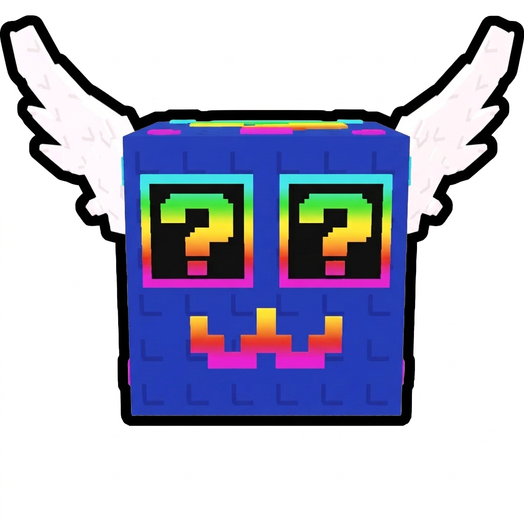 make this lucky block wings face upwards DO NOT CHANGE THE STYLE DO NOT CHANGE ANYTHING ELSE