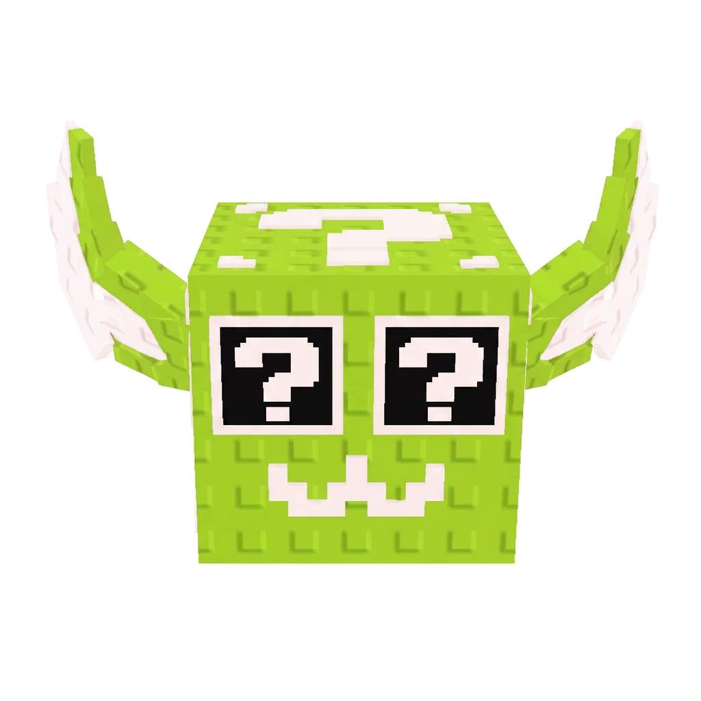 make this lucky block face green instead of red DO NOT CHANGE THE STYLE DO NOT CHANGE ANYTHING ELSE