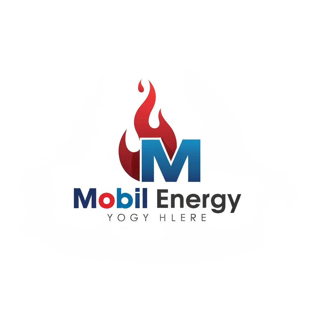 Generate a polished presentable and professional logo for an energy company based on the input below. Make sure it is eye catching as possible;Mobil energy

Theme colour red,& blue