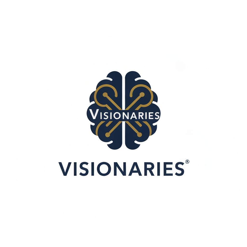 Develop a logo for a WhatsApp group of extraordinary individuals named " Visionaries".A logo who's layout and color scheme screams SOPHISTICATED and ELITE.