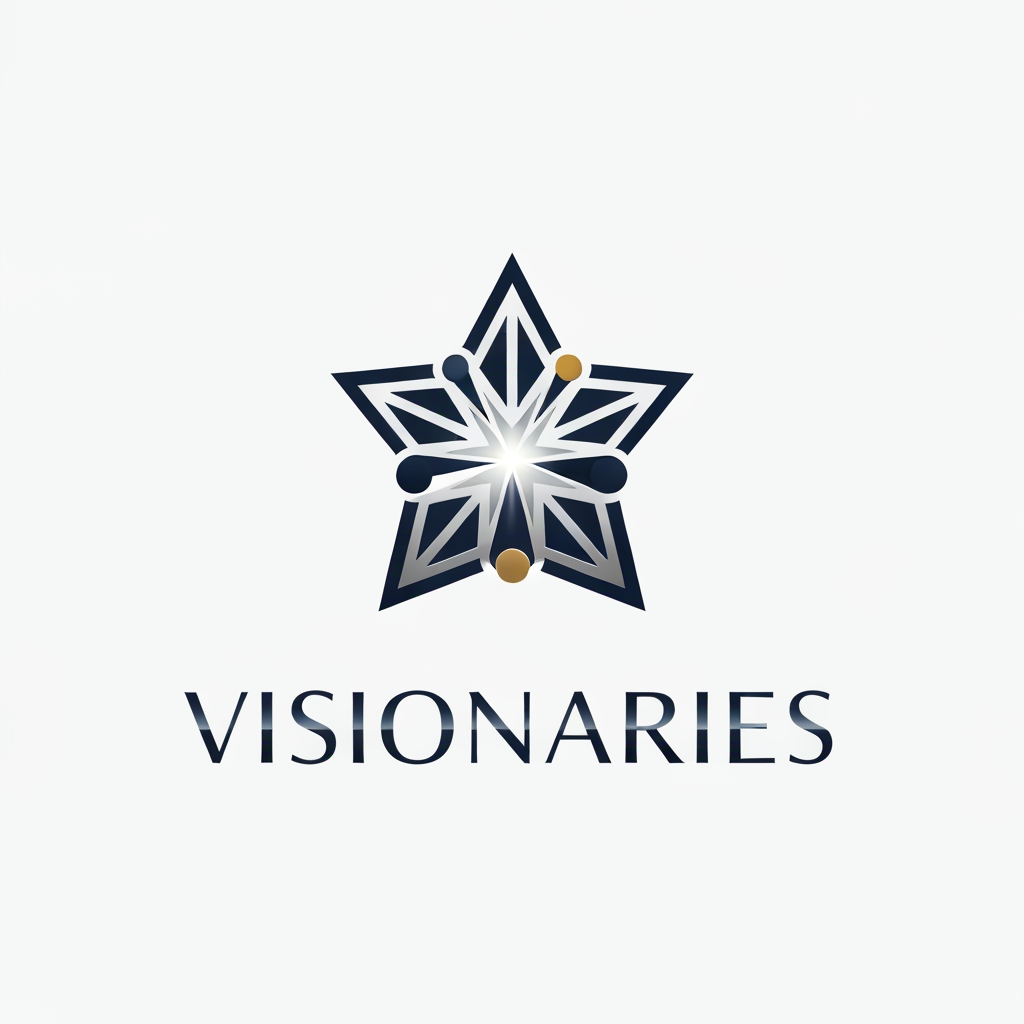 Develop a logo for a WhatsApp group of extraordinary individuals named " Visionaries".A logo who's layout and color scheme screams SOPHISTICATED and ELITE.