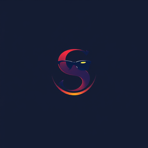 AI Design for design a logo to have an “S” in it with glasses in front of it. Then a Smile underneath it.