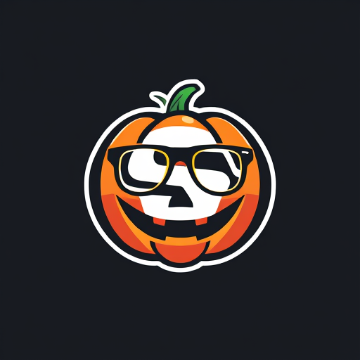 AI Design for design a logo for a twitch channel with an “S” in it with glasses in front of it. Then a Smile underneath it (like a carved pumpkin)