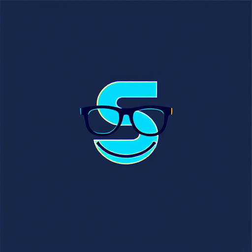 AI Design for design a logo to have an “S” in it with glasses in front of it. Then a Smile underneath it in mascot logo style