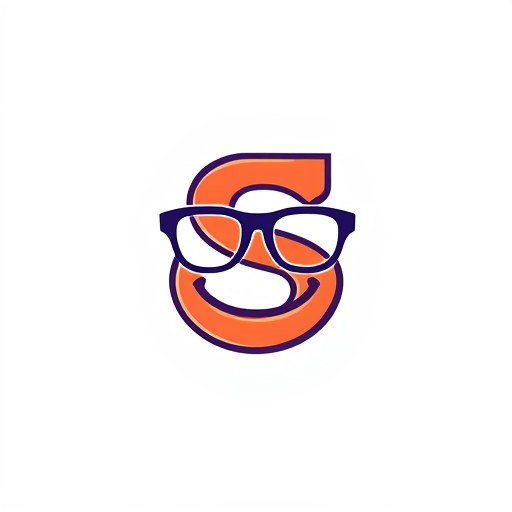 AI Design for design a logo to have an “S” in it with glasses in front of it. Then a Smile underneath it in mascot logo style