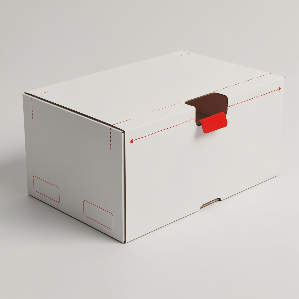 AI Design for template of carton box with tear strip