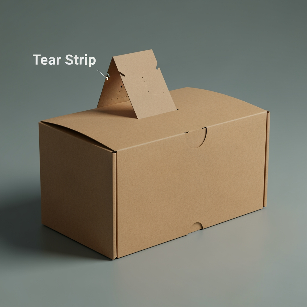 AI Design for template of carton box with tear strip