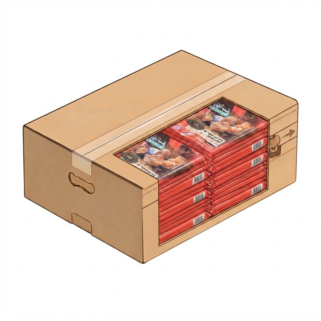 AI Design for make ripped opening nicely rectangular and bigger and show products the same stacked in two stacks like in picture "sample 3" uploaded