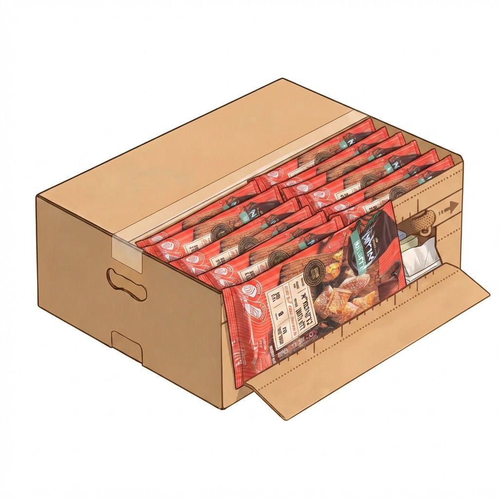 AI Design for show products in box exactly like in picture "sample 3"