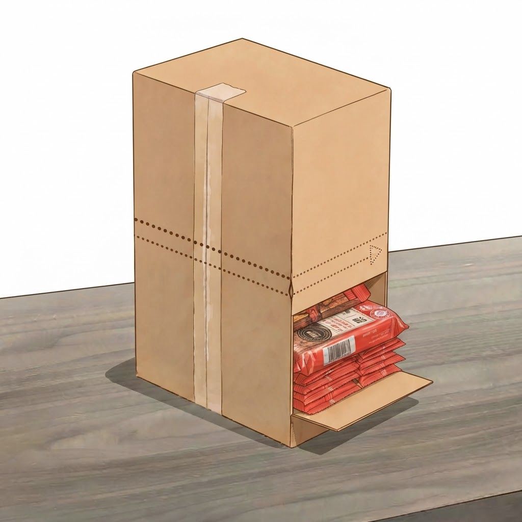 AI Design for use picture uploaded as "sample 4" and make opening of box like in picture "sample 3"