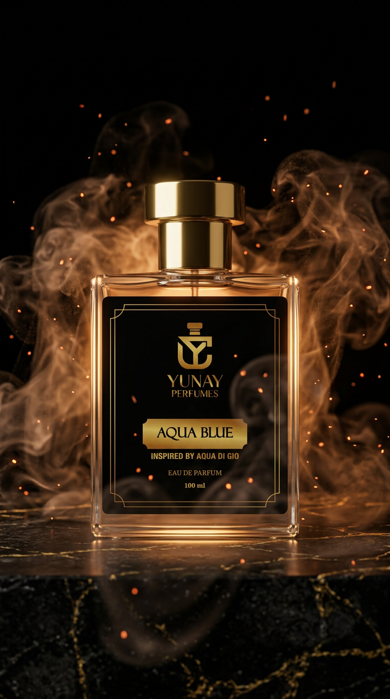 Perfume bottle surrounded by burning incense smoke and floating embers, warm amber glow, Arabian luxury aesthetic, black background, dramatic shadows, rich cinematic composition, ultra realistic fragrance advertisement, mysterious seductive vibe, premium commercial photography