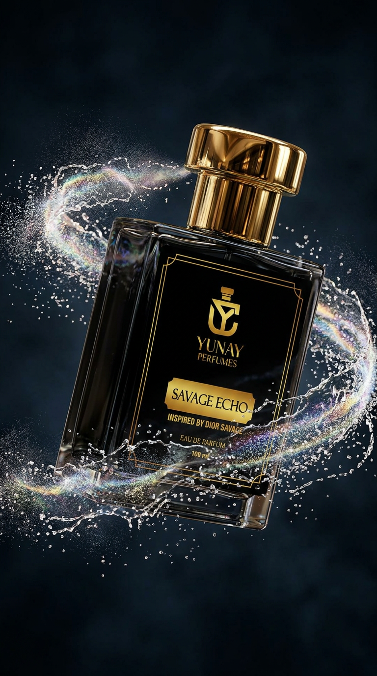 Extreme luxury perfume commercial frame, black and gold bottle rotating in air with exploding water splash and perfume mist trails, cinematic studio lighting, glossy reflections, high-end fashion advertisement look, ultra realistic, dynamic composition, luxury fragrance campaign, insanely detailed no text