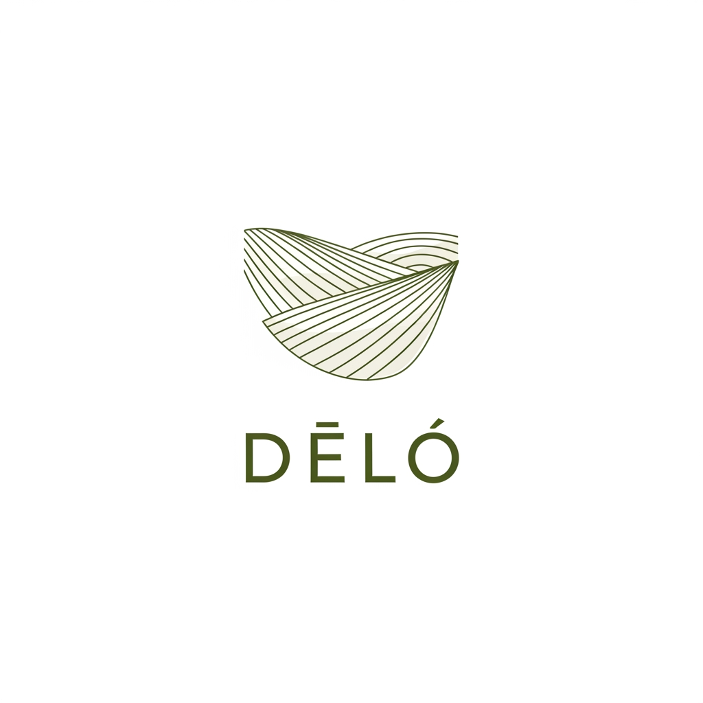 AI Design for Minimalist logo design for a premium restaurant named "Dűlő". The icon should feature subtle, thin topographical lines representing vineyard slopes. Color palette: deep olive green and off-white. Clean, elegant, vector style, white background, sophisticated typography.