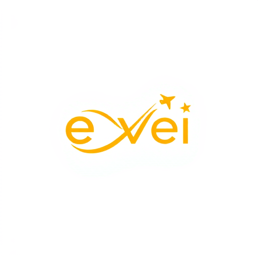 AI Design for create a wtermark using the name êvei and add infinity and airplane with star using yellow fonts and designs