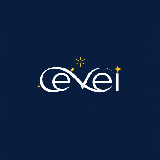 AI Design for create a wtermark using the name êvei and add infinity and plane with star