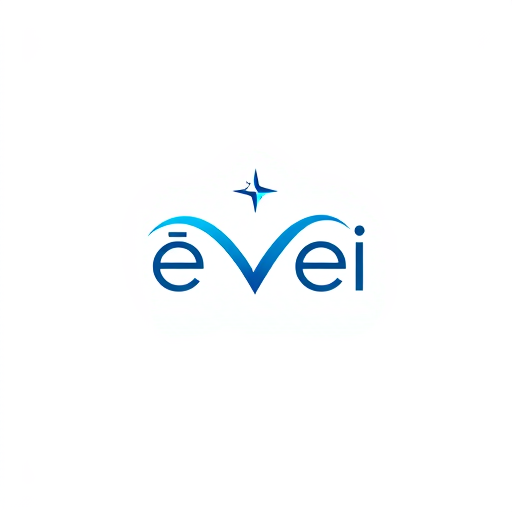 AI Design for create a wtermark using the name êvei and add infinity and plane with star