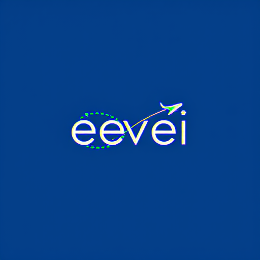 AI Design for create a wtermark using the name êvei and add infinity and airplane with star